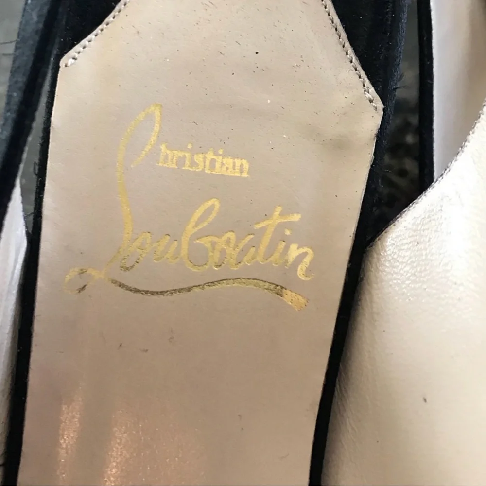 Christian Louboutin Black Pointed Slingback Pumps with Red Sole - Picture 2 of 8